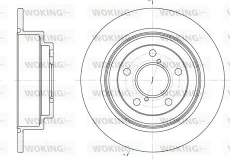 Диск гальмівний Subaru Forester 02>08 Impreza 00>08 / задн (D6398.00) WOKING D639800