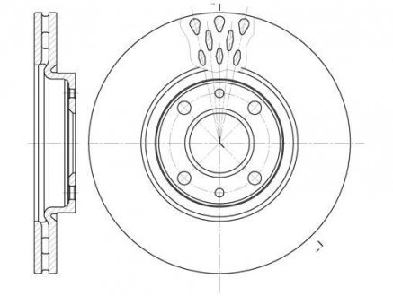 Тормозной диск (передний) ALFA ROMEO MITO /CITROËN NEMO/FIAT 500/ DOBLO/PANDA/FIORINO /LANCIA YPSIL WOKING D6443.10 (фото 1)