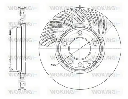 Диск гальмівний Porsche Cayenne I / VW Touareg I II / перед правами (D6773.10) WOKIN WOKING D677310