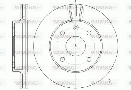 Тормозной диск перед. Lacetti 05- (256x24) WOKING D6959.10