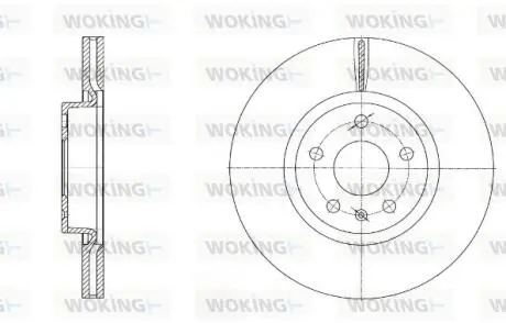 Тормозной диск перед. Caddy III/IV/Golf/Jetta/Passat/Octavia 05- (312x25) WOKING D6972.10