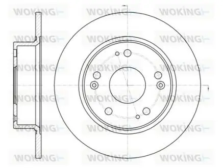 Гальмівний диск зад. Honda Accord 04-08 (260x10) WOKING D6984.00
