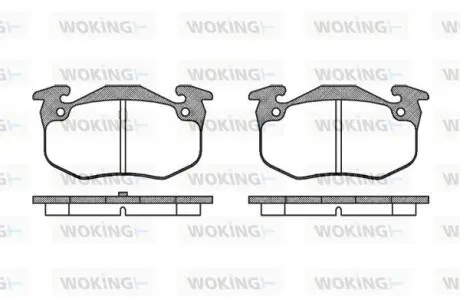 Гальмівні колодки зад. Peugeot 206 99-/Renault Megane I 96-03 WOKING P0443.50