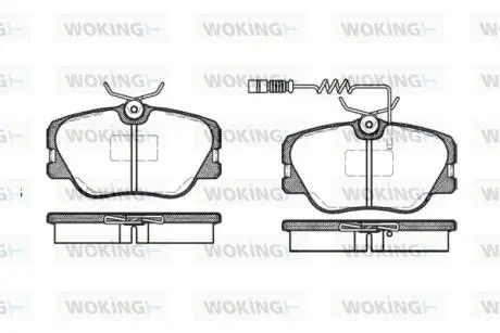 Гальмівні колодки, дискове гальмо (набір) WOKING P0893.02