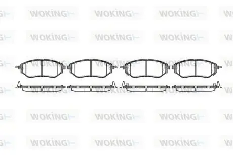 Гальмівні колодки перед. Subaru Legacy IV/Outback 03- (akebono) WOKING P10373.02