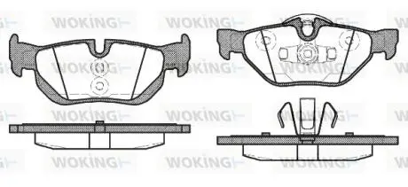 Гальмівні колодки зад. BMW 3(E90)/1(E81) 04-13 (ATE) (123x43,6x17,3) WOKING P10453.10
