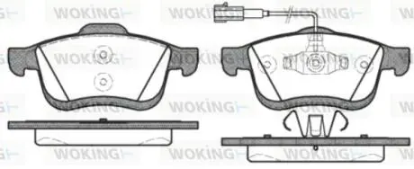 Колодки гальмівний диск. перед. (Remsa) Fiat Doblo 1.3 09-,Fiat Doblo 1.3 10-,Fiat Doblo 1.4 09- WOKING P10833.22