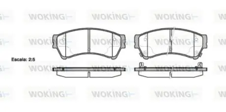 Колодки гальмівний диск. перед. (Remsa) Mazda 6 1.8 07-,Mazda 6 1.8 08-,Mazda 6 2.0 07- WOKING P10963.02