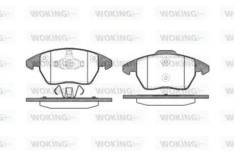 Гальмівні колодки перед. Citroen C4/Peugeot 207/208/307/308/Jetta IV 07- WOKING P11303.10
