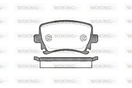 Гальмівні колодки задні Caddy III/Golf V/Audi A4 03- WOKING P11313.00