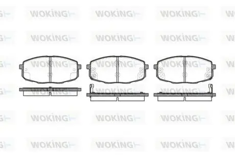 Гальмівні колодки перед. KIA CARENS /CERATO 1.6-2.0 00- WOKING P11383.02