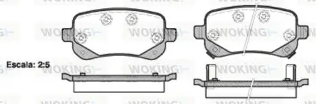 Колодки гальмівні дискові Dodge Journey 08>13> / задн (P11953.02) WOKING P1195302