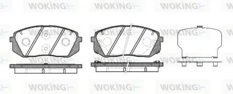 Колодки гальмівний диск. перед. (Remsa) Hyundai Genesis 2.0 08-,Hyundai I40 1.6 12- WOKING P12023.22