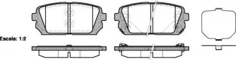 Колодки гальмівні дискові Hyundai ix35, Kia Carens III / задн. (P12033.02) WOKIN WOKING P1203302 (фото 1)