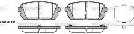 Колодки гальмівні дискові Hyundai ix35, Kia Carens III / задн. (P12033.02) WOKIN WOKING P1203302