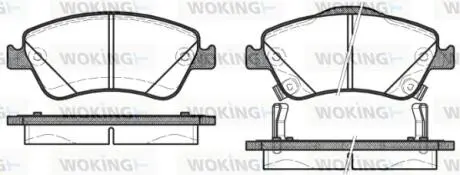 Гальмівні колодки перед. Toyota Auris 07-12 (bosch) (136,7x57,9x19,2) WOKING P12103.02