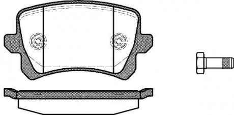 Колодки гальмівний диск. задн. (Remsa) Audi Q3 1.4 11-,Audi Q3 2.0 11-,Seat Alhambra 1.4 10- WOKING P12423.00 (фото 1)