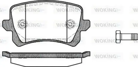 Колодки гальмівний диск. задн. (Remsa) Audi Q3 1.4 11-,Audi Q3 2.0 11-,Seat Alhambra 1.4 10- WOKING P12423.00