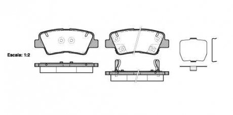 Колодки тормозные диск. задн. (Remsa) Hyundai Grandeur 2.4 11-,Hyundai Grandeur 3.0 11- WOKING P12623.02 (фото 1)