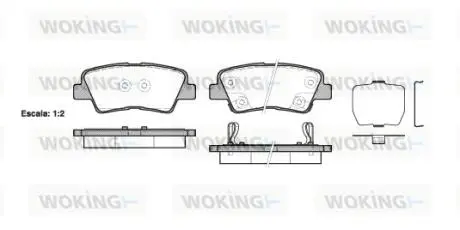 Колодки гальмівний диск. задн. (Remsa) Hyundai Grandeur 2.4 11-,Hyundai Grandeur 3.0 11- WOKING P12623.02