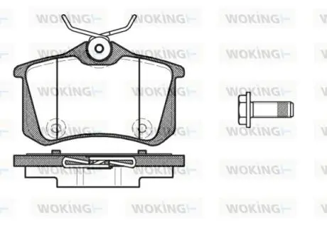 Колодки гальмівні дискові VW Golf V VI / Renault Megane III / задн (P12913.10) WOKING P1291310 (фото 1)