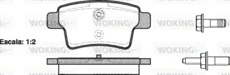 Колодки тормозные диск. задн. (Remsa) Citroen C4 grand picasso i 1.6 06-,Citroen C4 grand picasso i 1.8 06- WOKING P13413.00