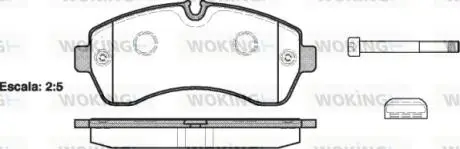 Колодки тормозные диск. перед. (Remsa) Mercedes-benz Sprinter 46-t 3.0 06-,Mercedes-benz Sprinter 5-t 1.8 06- WOKING P13433.00
