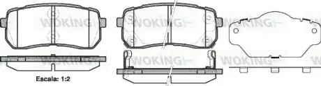 Колодки гальмівний диск. задн. (Remsa) Hyundai H-1 cargo 2.5 08-,Hyundai H-1 travel 2.5 08- WOKING P13883.02