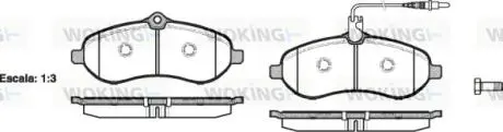 Колодки гальмівний диск. перед. (Remsa) Citroen Jumpy 1.6 07-,Citroen Jumpy 2.0 07- WOKING P13923.01