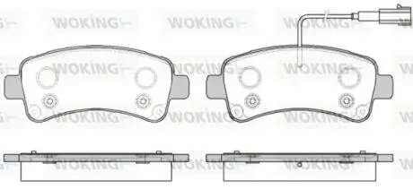 Колодки гальмівні дискові PSA Boxer Jumper Ducato 06>11>15>/зад (P14883.02 WOKING P1488302