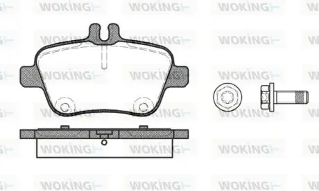 Колодки гальмівні дискові MB A 04>12 13>18 B 11>18 GLA 13> / задн (P15773.00) W WOKING P1577300