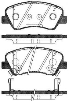 Колодки тормозные диск. перед. (Remsa) Hyundai I20 1.1 14-,Hyundai I20 1.2 14- WOKING P15883.02 (фото 1)