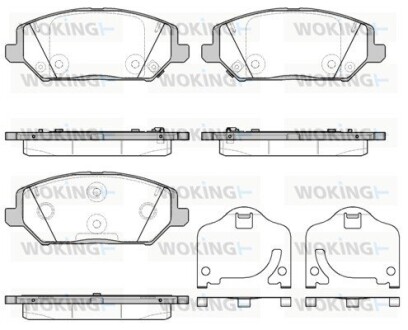 Колодки тормозные дисковые Hyundai i30 Ceed 16> 20> / перед (P16833.02) WOKING P1683302 (фото 1)