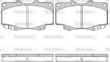 Колодки тормозные дисковые Toyota Hilux 97>05 05>15 / перед (P2153.22) WOKING P215322