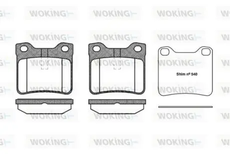 Гальмівні колодки WOKING P221310