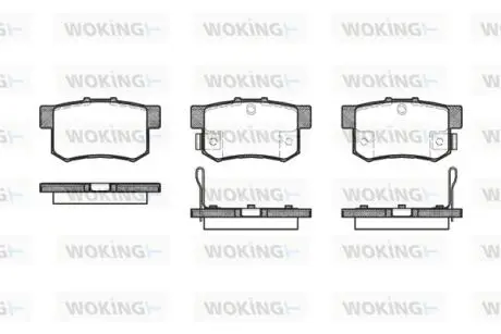 Гальмівні колодки зад. Civic 98-/Accord 90-03 (Akebono) (47,8x88,9x14) WOKING P2253.32