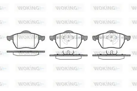 Тормозные колодки передние A3/Golf/Passat 1.4-2.9 94-10 (ATE) WOKING P2903.01