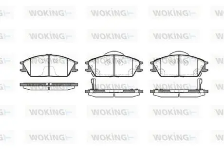 Гальмівні колодки зад. SONATA/ACCORD/ACCENT/GETZ (AKEBONO) WOKING P3243.22