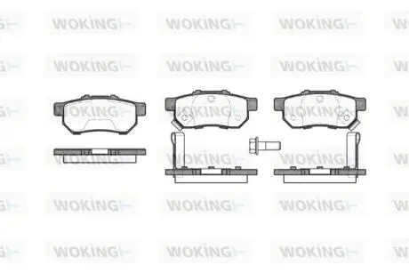Колодки гальмівні дискові Honda Jazz 02>08>15> / Civic 91>01 / задн (P3333.52 WOKING P333352