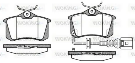 Гальмівні колодки зад. Caddy III/IV/Passat/Audi A4/A6 (Lucas) WOKING P3633.41