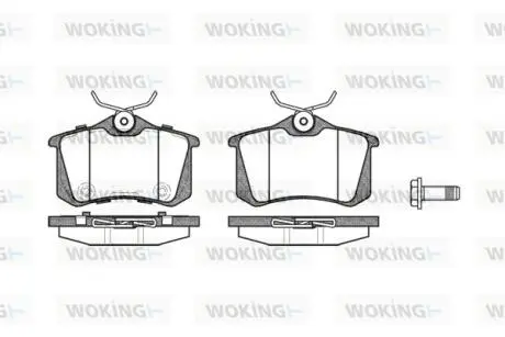 Гальмівні колодки зад. Caddy III/IV/Passat/Audi A4/A6 (Lucas) (15mm) WOKING P3633.74