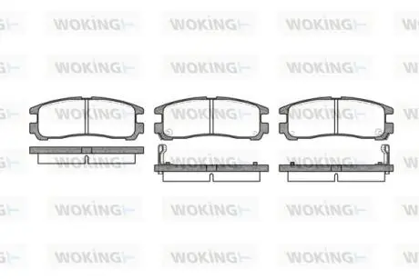 Гальмівні колодки задн. Galant/Pajero 87-12 (107.8*41.1*15.5) WOKING P3913.02