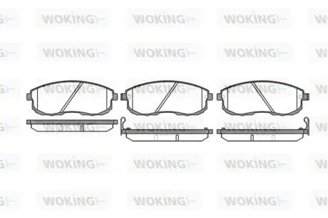 Гальмівні колодки, дискове гальмо (набір) WOKING P393312