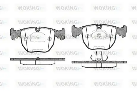 Гальмівні колодки перед. BMW 5(E39)/7(E38) 96-04 (Teves) WOKING P4963.00