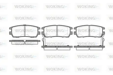 Тормозные колодки зад Pajero II 94- (107.8*43.8*14) WOKING P5053.02