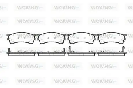 Гальмівні колодки пер. Premacy/Protege/323/626/Eunos/Xedos/MX6/Probe 92-05 WOKING P5153.04