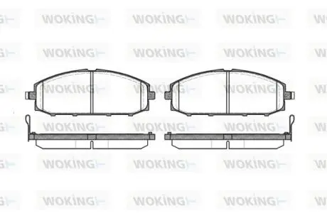 Гальмівні колодки, дискове гальмо (набір) WOKING P6113.04