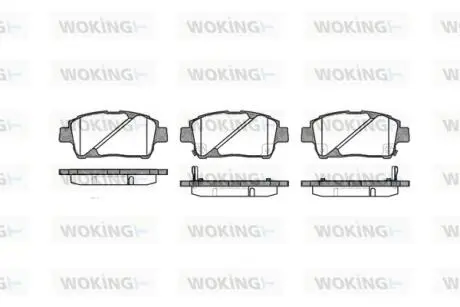 Гальмівні колодки перед. Toyota Yaris/Prius 99-05 (akebono) WOKING P6403.02