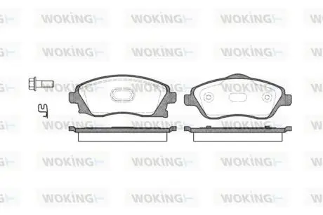 Гальмівні колодки перед Combo/Meriva 00-12 WOKING P6743.12