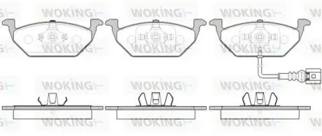 Гальмівні колодки передні A2/A3/IBIZA/LEON/FABIA/OCTAVIA/BORA/BEETLE 1.2-2.0 99-10 WOKING P7333.41